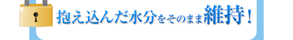 抱え込んだ水分をそのまま維持！