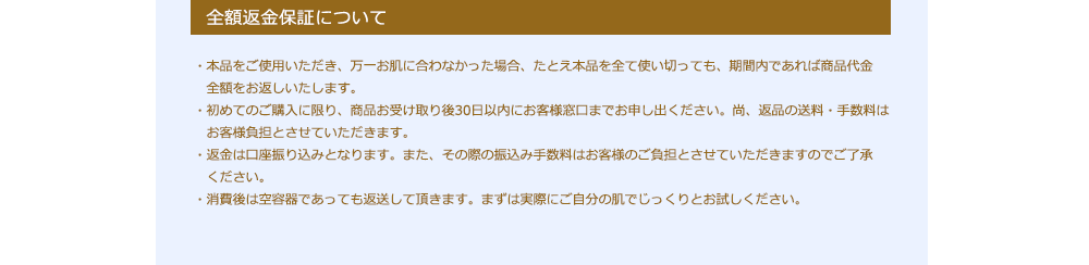 全額返金保証について