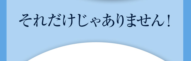 それだけじゃありません！